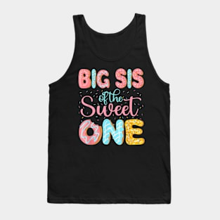 Big Sis Of The Sweet One Sister Donuts Family Matching Party Tank Top